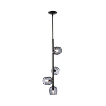 Load image into Gallery viewer, Ume Vertical Pendant Light in Oil Rubbed Bronze/Cool Grey Glass.
