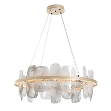 Load image into Gallery viewer, Vitre Circular LED Pendant Light in Soft Gold.

