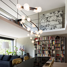Load image into Gallery viewer, Hubble Bubble Chandelier in dining room.
