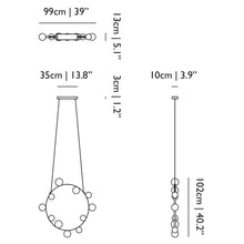 Load image into Gallery viewer, Hubble Bubble Chandelier - line drawing.

