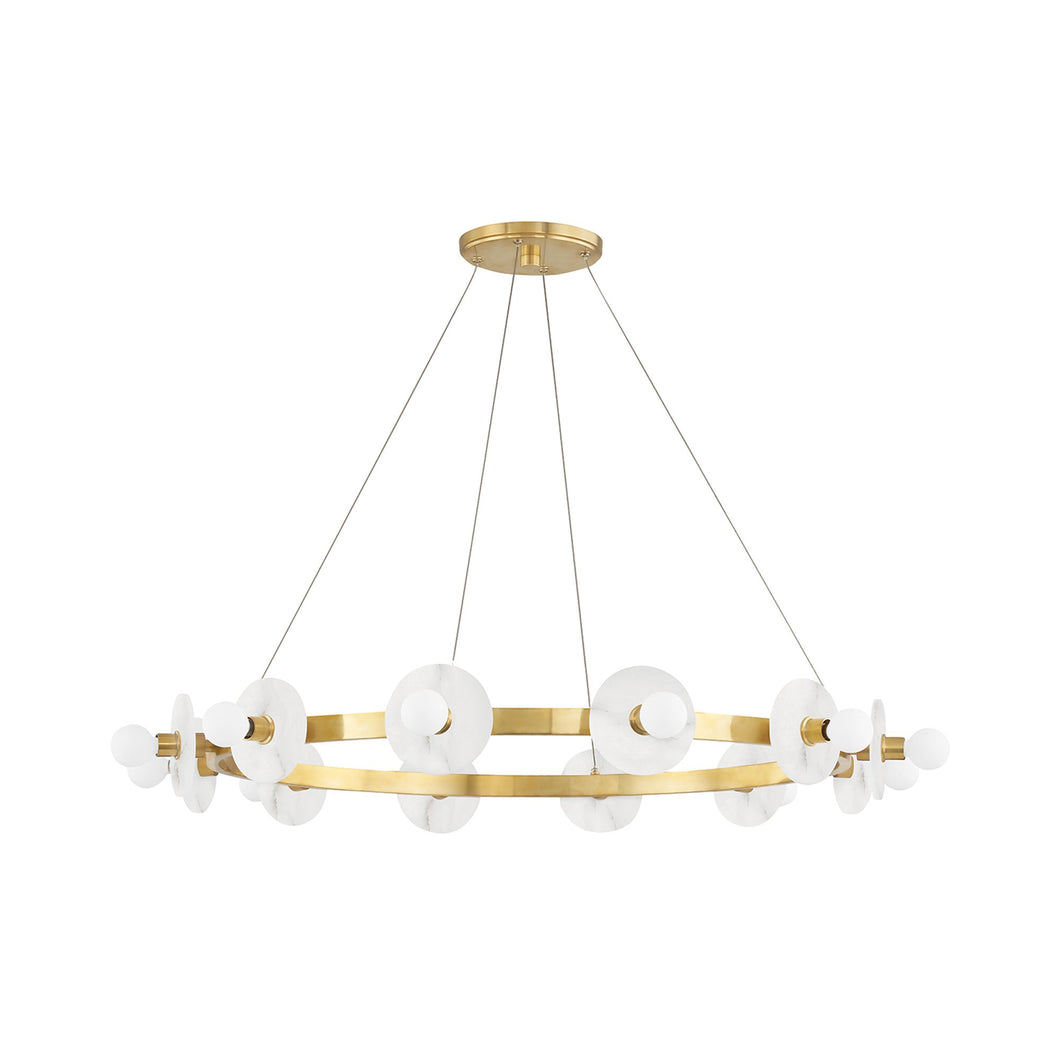 Austen Chandelier in Aged Brass (12-Light).
