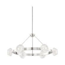 Load image into Gallery viewer, Barclay Chandelier in Polished Nickel (6-Light).

