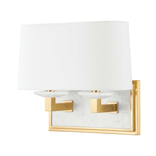 Load image into Gallery viewer, Elwood LED Bath Vanity Light in 2-Light/Aged Brass.
