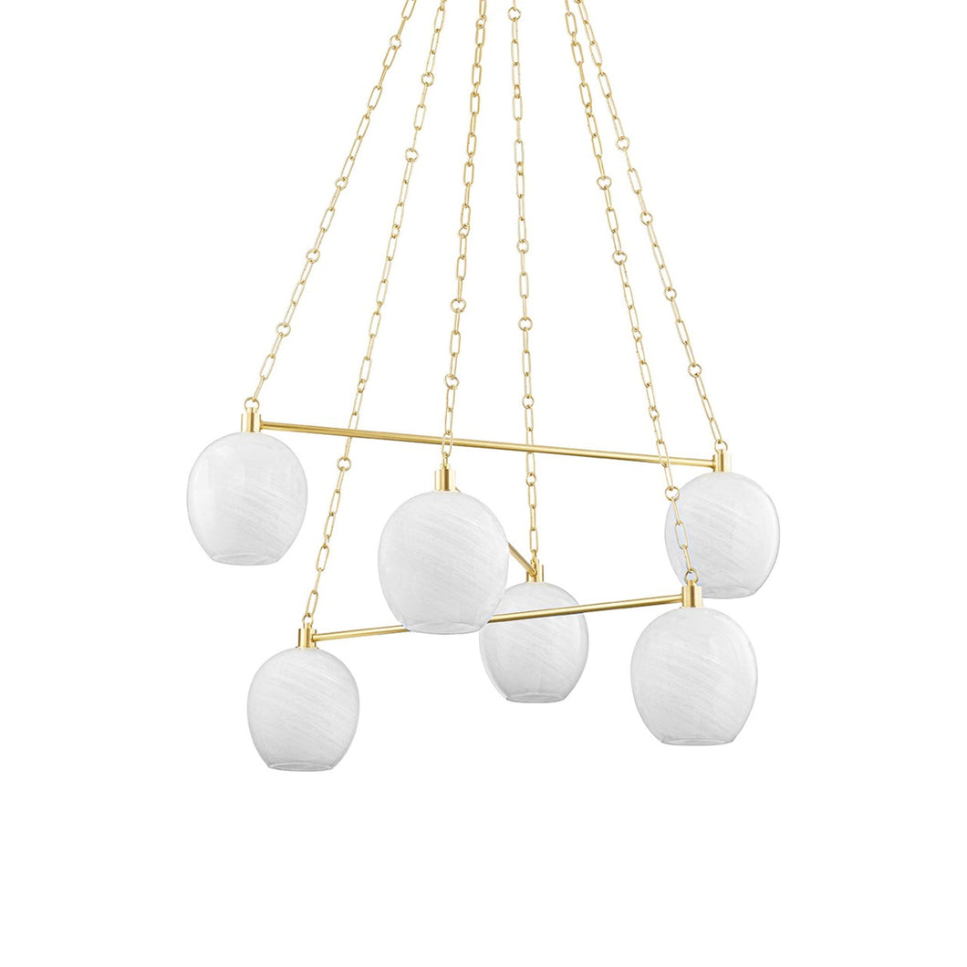 Asbury Park Chandelier in Aged Brass (6-Light).