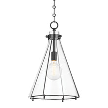 Load image into Gallery viewer, Eldridge Glass Pendant Light in Cone/Old Bronze.
