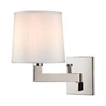 Load image into Gallery viewer, Fairport Swing Arm Wall Light in Polished Nickel.
