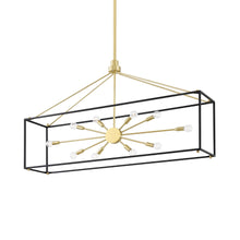 Load image into Gallery viewer, Glendale 10-Light Chandelier in Aged Brass/Black.
