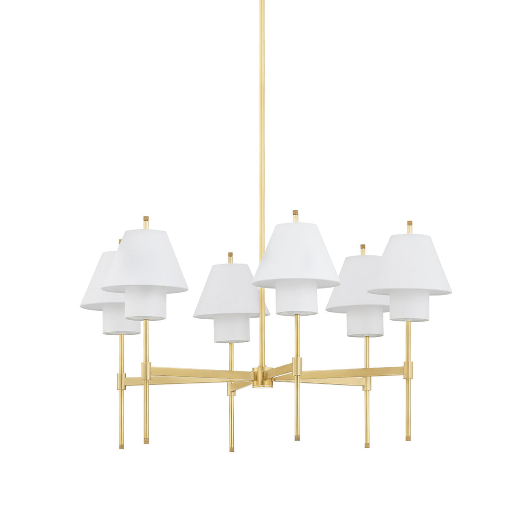 Glenmoore Chandelier in Aged Brass (6-Light).