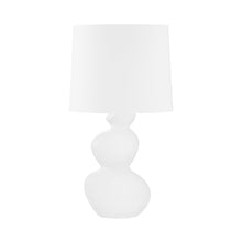 Load image into Gallery viewer, Kingsley Table Lamp in Aged Brass/Ceramic Satin White.
