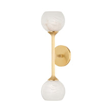 Load image into Gallery viewer, Melton LED Wall Light in Aged Brass (2-Light).
