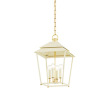 Load image into Gallery viewer, Natick Pendant Light in Aged Brass/Soft Sand (Small).
