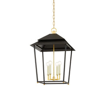 Load image into Gallery viewer, Natick Pendant Light in Aged Brass/Soft Black (Medium).
