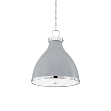 Load image into Gallery viewer, Painted No. 3 Pendant Light in Polished Nickel/Parma Gray Combo.
