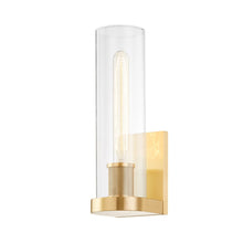 Load image into Gallery viewer, Porter Wall Light in Aged Brass.
