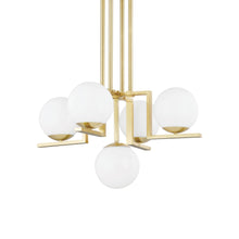 Load image into Gallery viewer, Tanner Chandelier in Aged Brass (5-Light).
