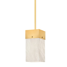 Load image into Gallery viewer, Times Square Pendant Light in Small/Aged Brass.
