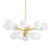 Load image into Gallery viewer, Tring LED Chandelier in Aged Brass.
