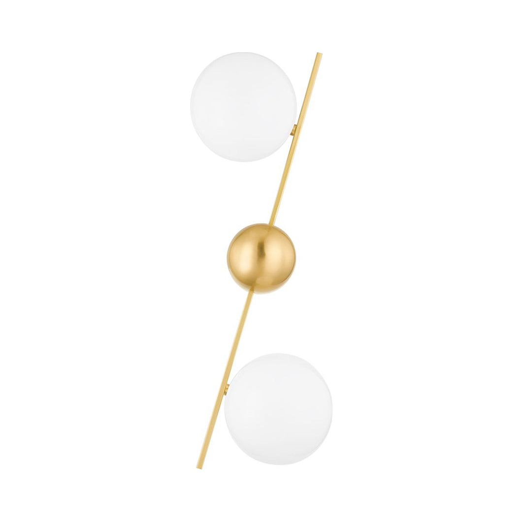 Wendover Wall Light in Aged Brass.