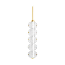 Load image into Gallery viewer, Lindley LED Pendant Light in Aged Brass.

