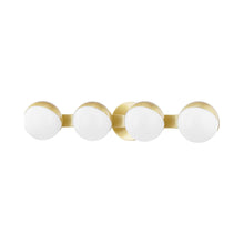 Load image into Gallery viewer, Lodi Bath Vanity LED Wall Light in Aged Brass (4-Light).
