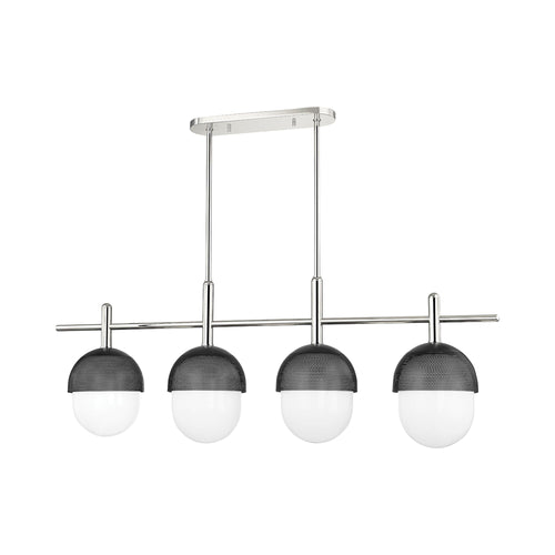 Nyack Linear Pendant Light in Polished Nickel/Black.