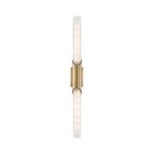 Load image into Gallery viewer, Pylon LED Bath Wall Light in Aged Brass.
