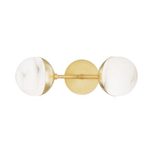 Load image into Gallery viewer, Saratoga LED Wall Light in Aged Brass (15.75-Inch).
