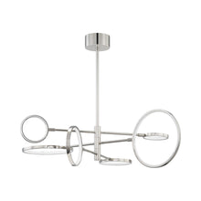 Load image into Gallery viewer, Saturn LED Chandelier in Polished Nickel.
