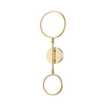 Load image into Gallery viewer, Saturn LED Wall Light in Aged Brass.
