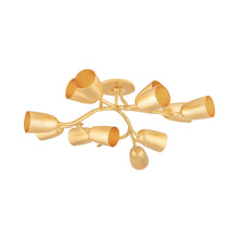 Load image into Gallery viewer, Vine Semi Flush Ceiling Light in Gold Leaf (12-Light).
