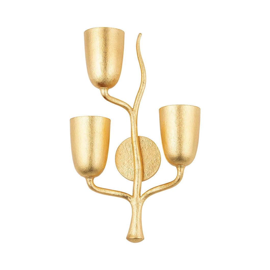 Vine Wall Light in Gold Leaf (Left Orientation).