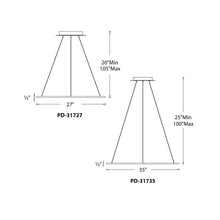 Load image into Gallery viewer, Illusion LED Pendant Light - line drawing.
