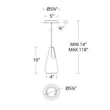 Load image into Gallery viewer, Ingot LED Pendant Light- line drawing.
