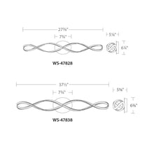Load image into Gallery viewer, Interlace LED Bath Vanity Wall Light - line drawing.
