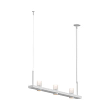 Load image into Gallery viewer, Intervals® LED Linear Suspension Light in Satin White/3-Light/Etched Cylinder.
