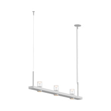 Load image into Gallery viewer, Intervals® LED Linear Suspension Light in Satin White/3-Light/Clear with Cone.
