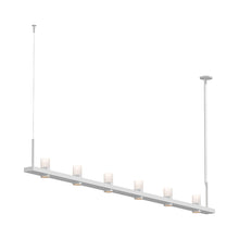 Load image into Gallery viewer, Intervals® LED Linear Suspension Light in Satin White/6-Light/Etched Cylinder.
