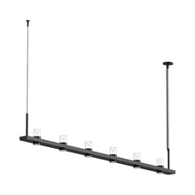 Load image into Gallery viewer, Intervals® LED Linear Suspension Light in Satin Black/6-Light/Clear with Cone.
