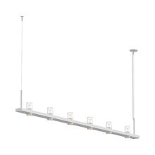 Load image into Gallery viewer, Intervals® LED Linear Suspension Light in Satin White/6-Light/Clear with Cone.
