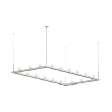 Load image into Gallery viewer, Intervals® Rectangle LED Suspension Light in Satin White/Etched Cylinder Light.

