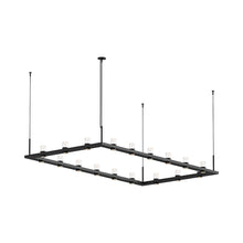 Load image into Gallery viewer, Intervals® Rectangle LED Suspension Light in Satin Black/Clear Cone Light.
