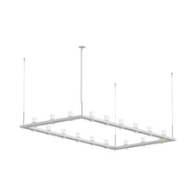 Load image into Gallery viewer, Intervals® Rectangle LED Suspension Light in Satin White/Clear Cone Light.

