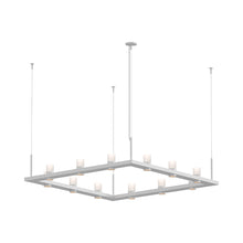 Load image into Gallery viewer, Intervals® Square LED Suspension Light in Satin White/Etched Cylinder.
