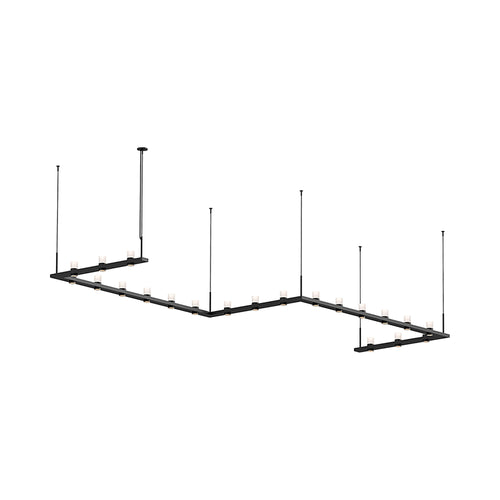 Intervals® Zig-Zag LED Suspension Light in Satin Black/Etched Cylinder.