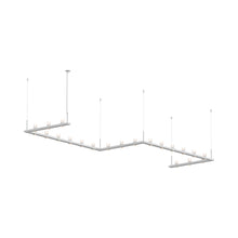 Load image into Gallery viewer, Intervals® Zig-Zag LED Suspension Light in Satin White/Etched Cylinder.
