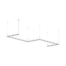 Load image into Gallery viewer, Intervals® Zig-Zag LED Suspension Light in Satin White/Clear with Cone.
