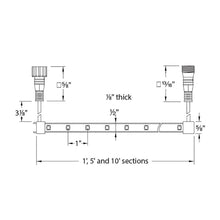 Load image into Gallery viewer, InvisiLED Outdoor RGB Color Changing 24V LED Tape Light - line drawing.
