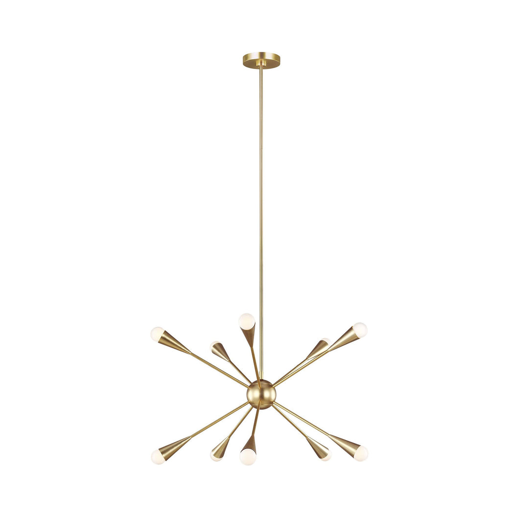 Jax Chandelier in 10-Light/Burnished Brass.