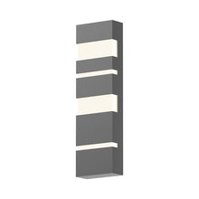 Load image into Gallery viewer, Jazz Notes Outdoor LED Wall Light in Small/Textured Gray.
