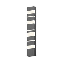 Load image into Gallery viewer, Jazz Notes Outdoor LED Wall Light in Large/Textured Gray.
